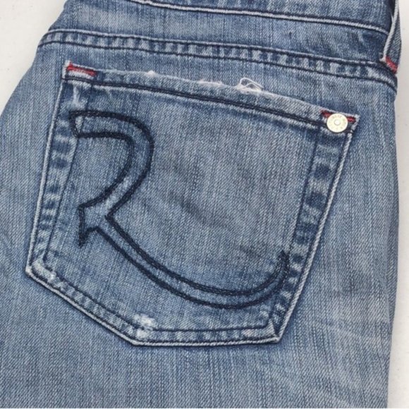 VINTAGE LIGHTWASH ROCK & REPUBLIC CHRISSY CROP JEANS 31x25 FACT DISTRESS… - Picture 13 of 13
